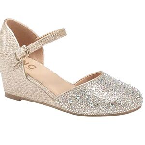 INC Girls Sienna Diamond Glitter Bling Wedge Shoes